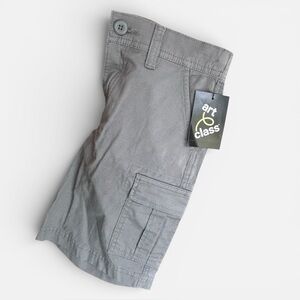Boys Cargo Shorts Gray Art Class Size S 6 7 Cotton Stretch NWT
